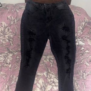 Black high rise jeans